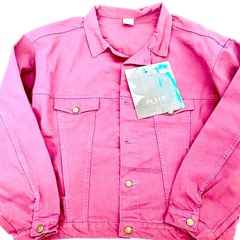 Size L/XL Brighton Blues Fuchsia Denim Jacket